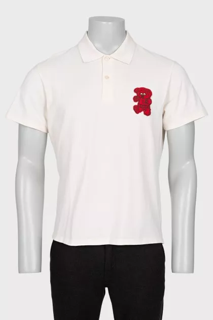 Men's polo shirt with a patch