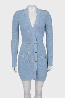 Blue knitted dress