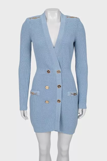 Blue knitted dress
