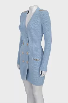 Blue knitted dress