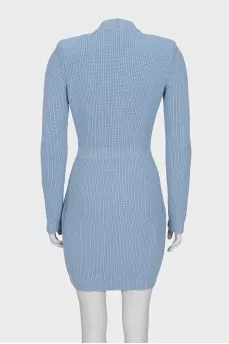 Blue knitted dress