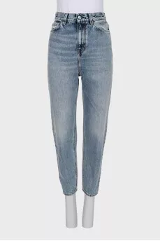 Tapered fit high rise jeans