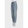 Tapered fit high rise jeans