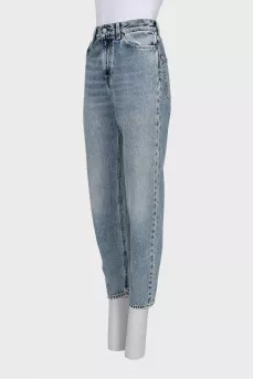 Tapered fit high rise jeans
