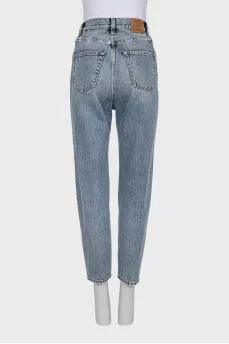 Tapered fit high rise jeans