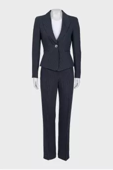 Blue striped suit