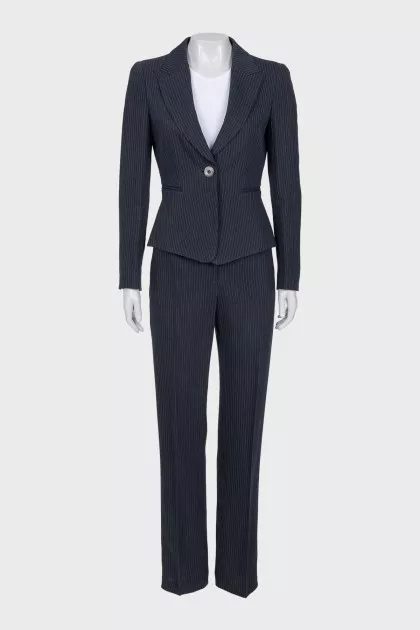 Blue striped suit