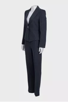 Blue striped suit