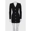 Wool dress with accent buttons