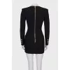 Wool dress with accent buttons