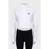 Cropped shirt with embroidered logo