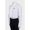 Cropped shirt with embroidered logo