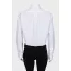 Cropped shirt with embroidered logo