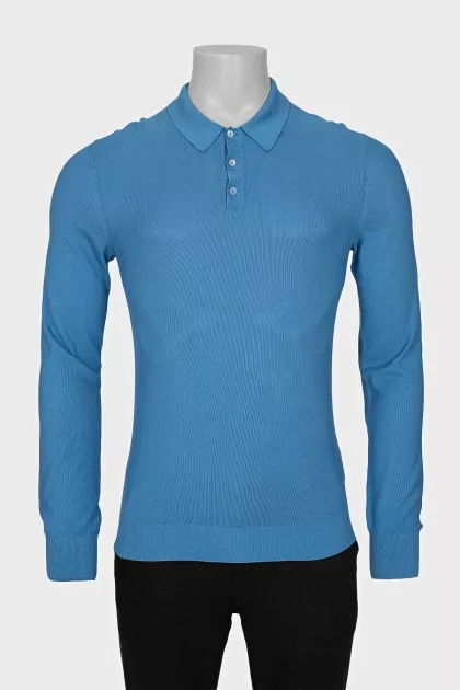 Men's blue silk pullover