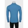 Men's blue silk pullover