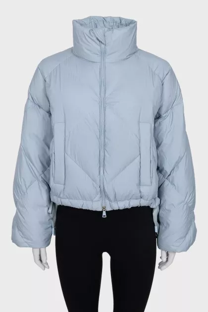 Blue cropped down jacket