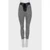 Cropped trousers with lace-up front