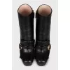 Leather ankle boots with brand logo