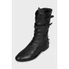 Men's leather boots with studs