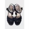 Blue suede sandals