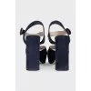Blue suede sandals