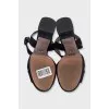 Blue suede sandals