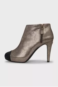 Gold heeled ankle boots