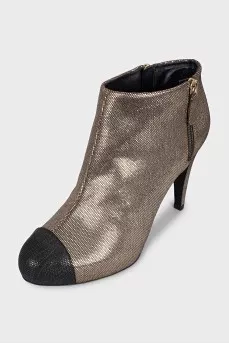 Gold heeled ankle boots