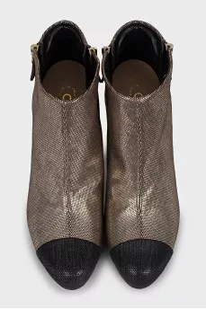 Gold heeled ankle boots