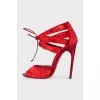 Plush stiletto sandals