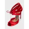 Plush stiletto sandals
