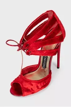 Plush stiletto sandals