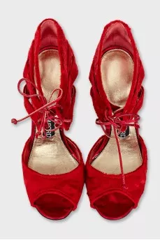 Plush stiletto sandals