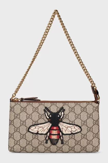 Canvas clutch in signature print
