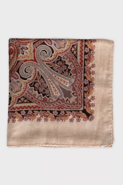 Printed scarf made of wool and silk