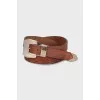 Narrow leather belt
