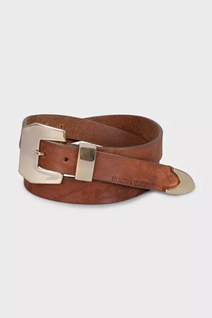 Narrow leather belt