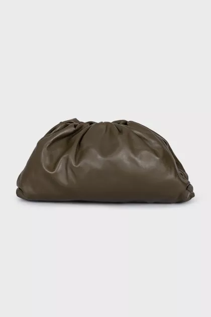 Green leather clutch