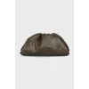 Green leather clutch