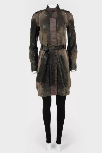Vintage trench coat with zipper and buttons