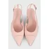 Patent leather flat slingbacks
