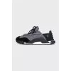 Men's gray textile sneakers