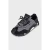 Men's gray textile sneakers