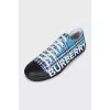 Men's blue plaid sneakers
