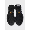 Men's sneakers made of textile and leather with a print