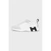Men's white sneakers with suede toe