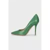 Textured leather pumps