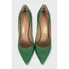Textured leather pumps