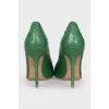 Textured leather pumps