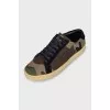 Textile sneakers with a military print